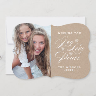 DE FESTIVIDADES KRAFT PAPER JOY CARTÃO COM FOTOS HOLIDAY
