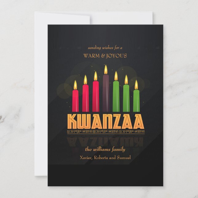 De Festividades Kwanzaa Candles - Cartão Saudável (Frente)