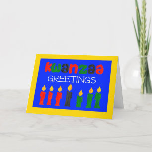 De Festividades Kwanzaa Saudações Cartão com Velas