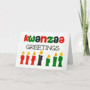 De Festividades Kwanzaa Saudações Cartão com Velas