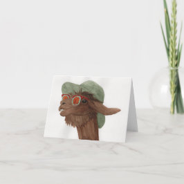 De Festividades Lhamas em Shades: Cartão Saudável Novembro 4"x5.6"