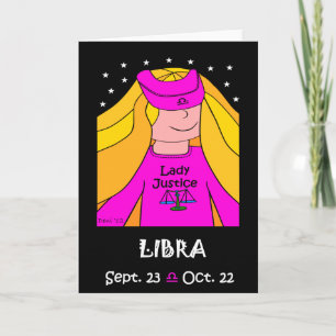 DE FESTIVIDADES LIBRA - CARTÃO ZODIAC GREETING