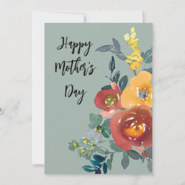 De Festividades Lindo Cartão do Dia das Mães com Florais em Aquare