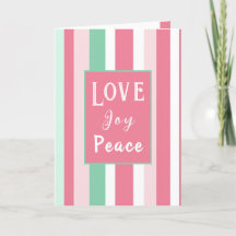 "Love Joy Peace" Casa-de-Casa-Rosa Strike Cartão d