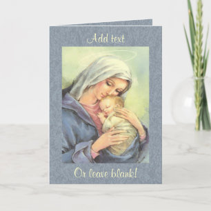De Festividades Mãe Mary Bebê Jesus Fé Cartão Saudação