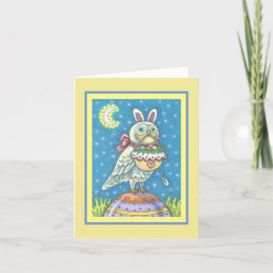 De Festividades MAGIC OWL & PÁSCOA BASKET GREETING CARTÃO Verso
