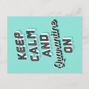 De Festividades Manter Calmo e Quarentena no Cartão Postal
