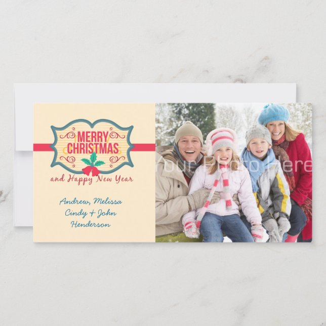 De Festividades Marcar Feliz Natal, Cartão com fotos (Frente)