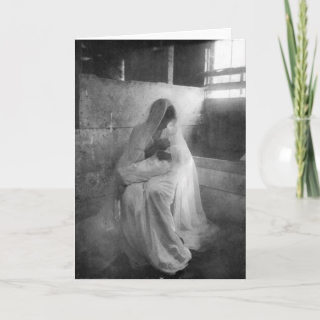 De Festividades Mary segurando Jesus num Cartão Saudável Estável (Frente)