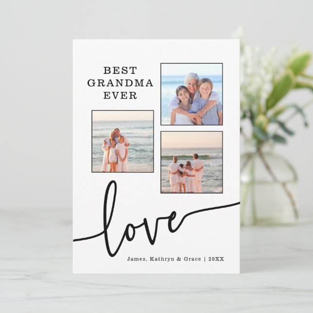 De Festividades Melhor Cartão com fotos da vovó (Em pé/Frente)