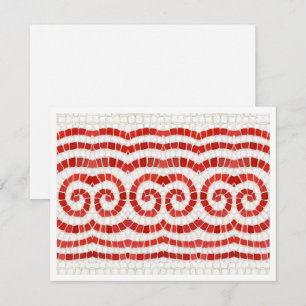 De Festividades MOSAICO IÔNICO VERMELHO 4,25x5,5 Cartão Plano