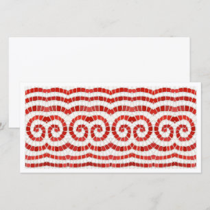 De Festividades MOSAICO IÔNICO VERMELHO Cartão Plano 8x4