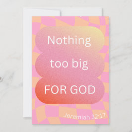 De Festividades Nada Muito Grande Para Deus Cartão Postal/ Cartão/