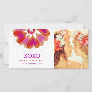 De Festividades Namorados Flor Amor Corações Saudações Cartão com 