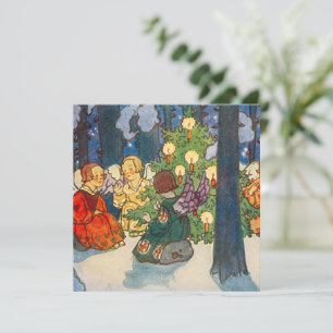 De Festividades Natais vintages anjo art Cartão Holiday