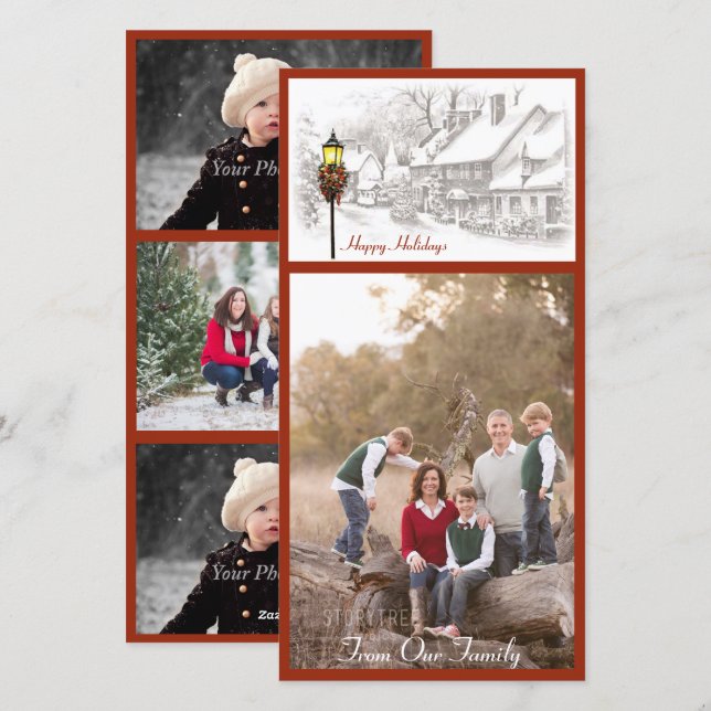 DE FESTIVIDADES NATAIS VINTAGES - CARTÃO COM FOTOS (Frente/Verso)