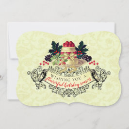 De Festividades Natais vintages pudim da cozinha do cartão