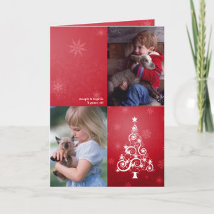 De Festividades Natal brilhante cartão com fotos dobrado