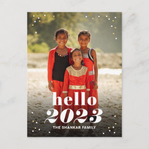 De Festividades Olá Ano Novo CARTÃO POSTAL Feriado COLOR EDITÁVEL