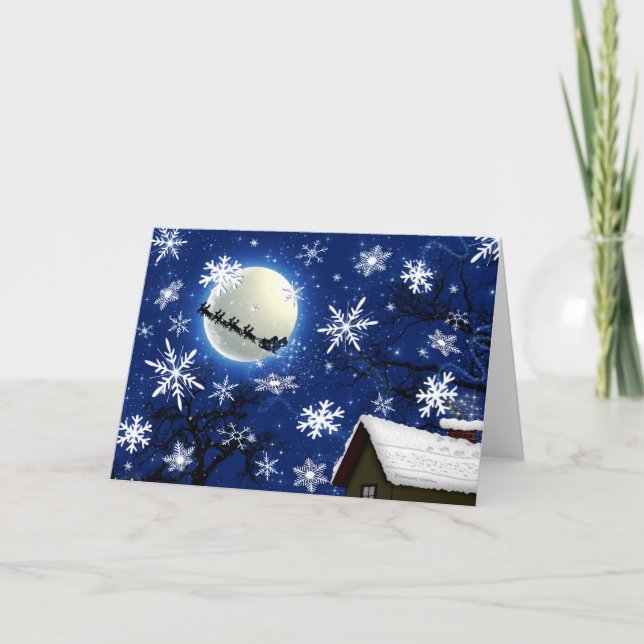 De Festividades Papai Noel Está Chegando Ao Cartão Urbano (Vazio) (Frente)