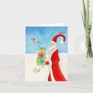 De Festividades Papai noel estilizado & cartão sazonal da arte do