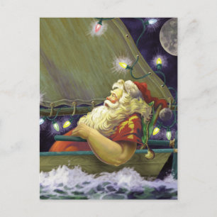 De Festividades Papais noeis Cartão postal Boat