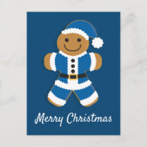 Papais noeis Gingercake Man Blue | Cartão postal