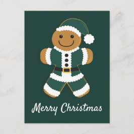 De Festividades Papais noeis Gingercake Man Green | Cartão postal