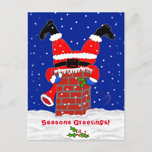 De Festividades Papais noeis no cartão postal da chaminé (Frente)