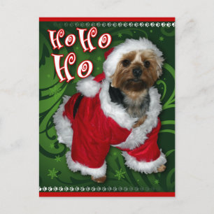 De Festividades Papais noeis Yorkie Cartão postal