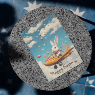 De Festividades Páscoa Voadora   Cartão Personalizado do Coelho Pi