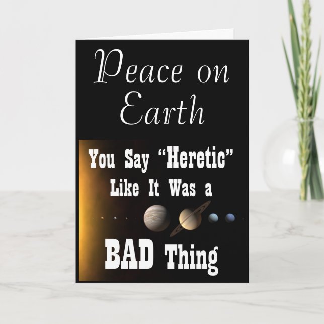 De Festividades Paz na Terra Cartão Heretico (Frente)