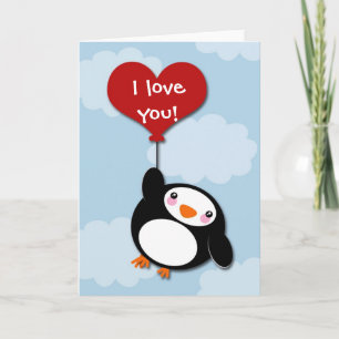 De Festividades PENGUIN do namorados - cartão