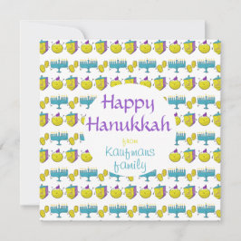 De Festividades Personalizado adicione seu nome Hanukkah cartão bo