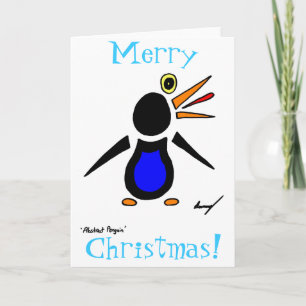 De Festividades Pinguim abstrato "Feliz Natal!" Cartão