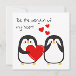 De Festividades Pinguins bonitos apaixonados - cartão quadrado