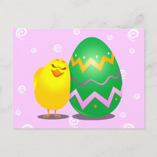 De Festividades pintinho engraçado páscoa, cartão postal
