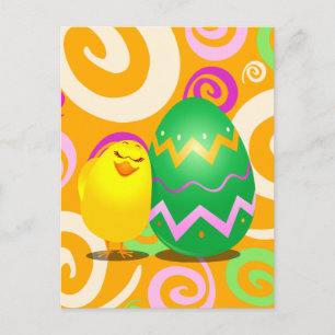 De Festividades Pintinho engraçado páscoa, cartão postal