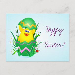 De Festividades pintinho páscoa, cartão postal