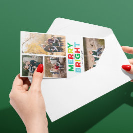 De Festividades Quatro fotos com Feliz brilhante e cartão magra co