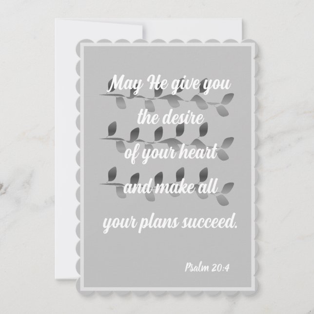 De Festividades Que Ele lhe dê o desejo do seu cartão Salm 20:4 (Frente)