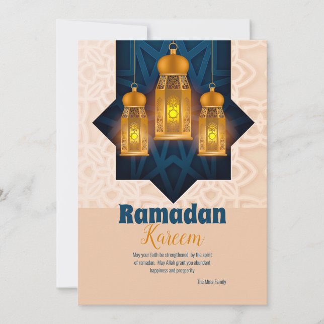 De Festividades Ramadan Kareem Lanterna Cartão Saudável (Frente)