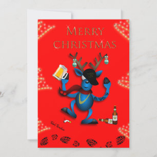 DE FESTIVIDADES REBEL REINDEER CHRISTMAS CARTÃO -JAILMATECARDS.CO.