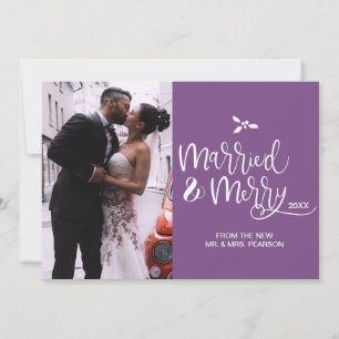 De Festividades Roxo, Casado e Feliz, Natal, Cartão com fotos
