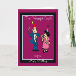 DE FESTIVIDADES RUBY WEDDING ANIVERSARY GREETING CARTÃO