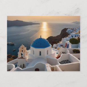 De Festividades Santorini pelo Mar Cartão Postal