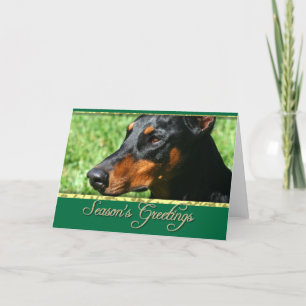 De Festividades Saudações da temporada Cartão Doberman Pinscher