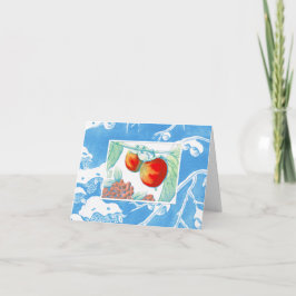 De Festividades Saudações da Temporada do Caqui 4" x 5.6" Cartão