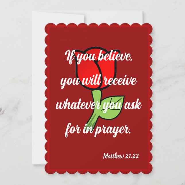 De Festividades Se você acredita que receberá o cartão Matthew 21: (Frente)