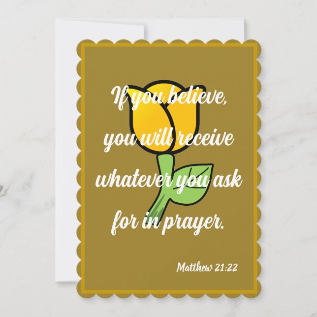 De Festividades Se você acredita que receberá o cartão Matthew 21: (Frente)